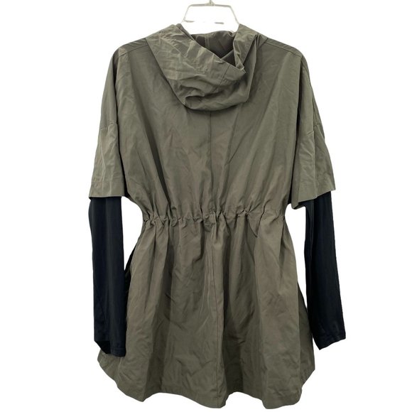 CHAMPION LAYERED LOOK HOODED GREEN TOP WOMENS SIZE MEDIUM - Picture 3 of 5